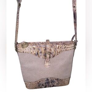 Vintage Brahmin Croc Embossed Harbor Collection Crossbody Bag